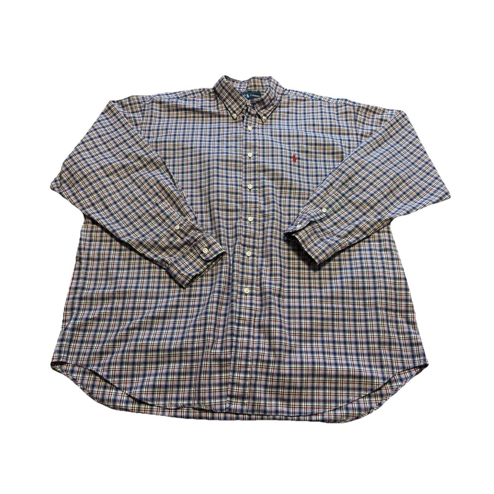 Vintage Ralph Lauren Purple Plaid Blake Shirt Mens XXL Long Sleeve Button Down